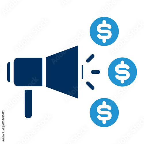 Paid Ads Blue Color Icon