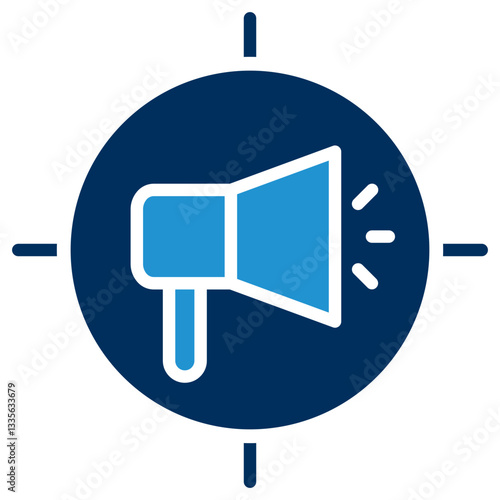 Target Ads Blue Color Icon