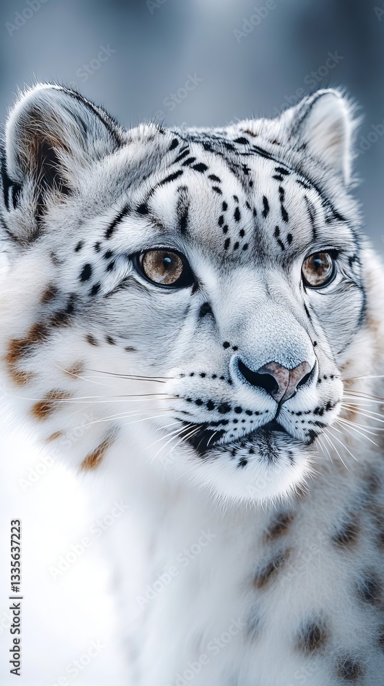Fototapeta premium Majestic Snow Leopard Close-up
