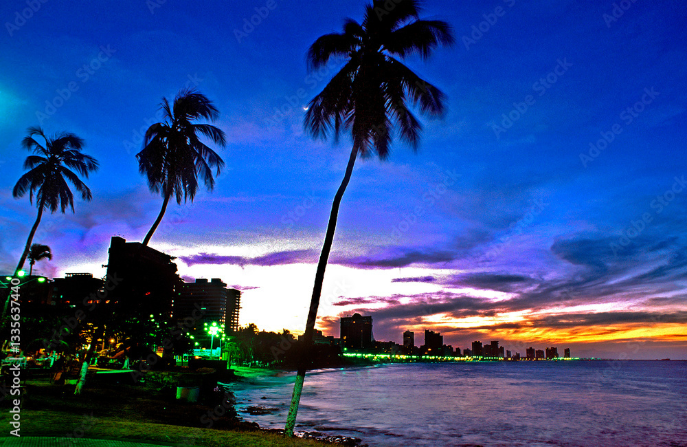 Obraz premium Entardecer na cidade de Fortaleza, CearÃ¡.