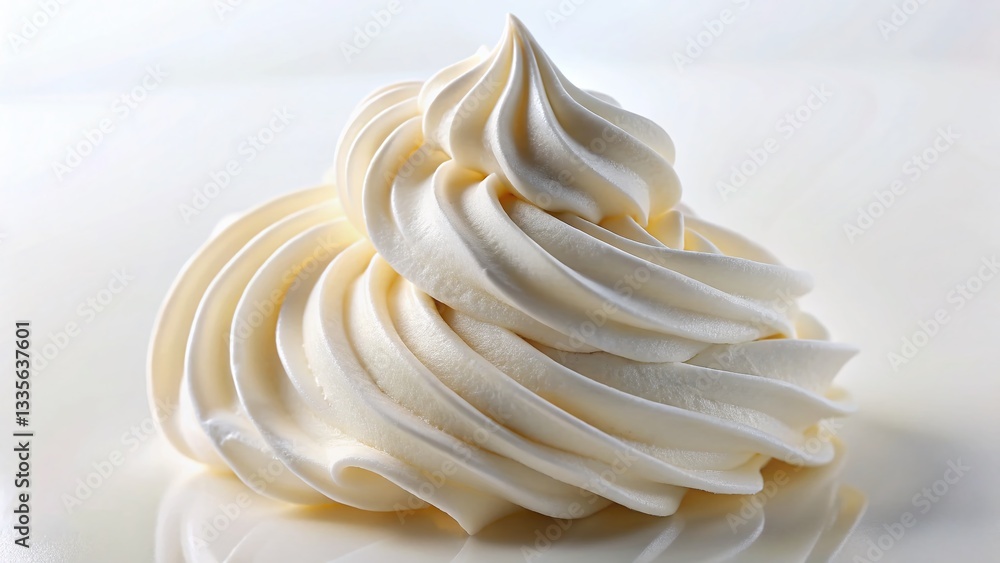 Whipped Cream Swirl Dessert Topping - Creamy Sweet Decoration Isolated on PNG Background Whipped Cream Swirl Dessert Topping - Creamy Sweet Decoration Isolated on PNG Background