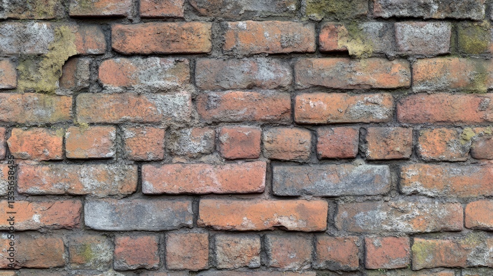 Fototapeta premium Close up image of weathered brick wall texture details