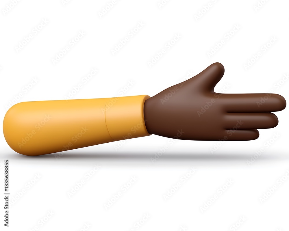 3D hand gesture, offering, white background 3D hand gesture, offering, white background