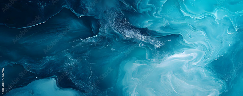 Fototapeta premium Abstract ocean swirls, teal, blue