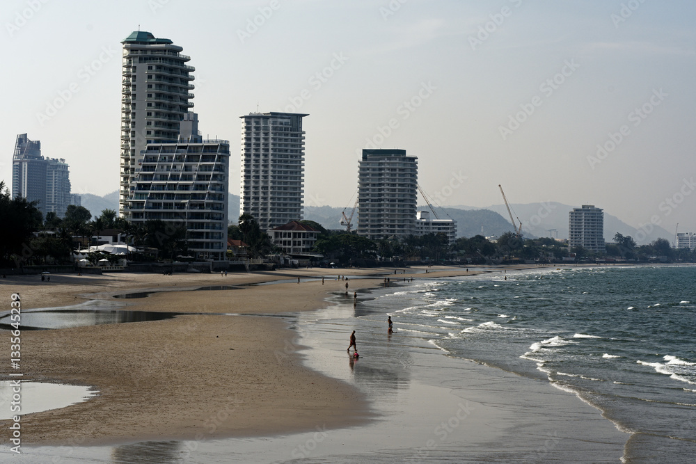 Khao Takiab Beach at low tide