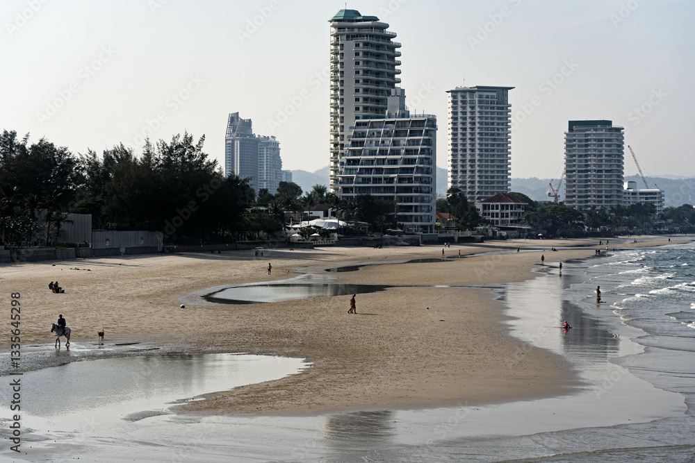 Khao Takiab Beach at low tide