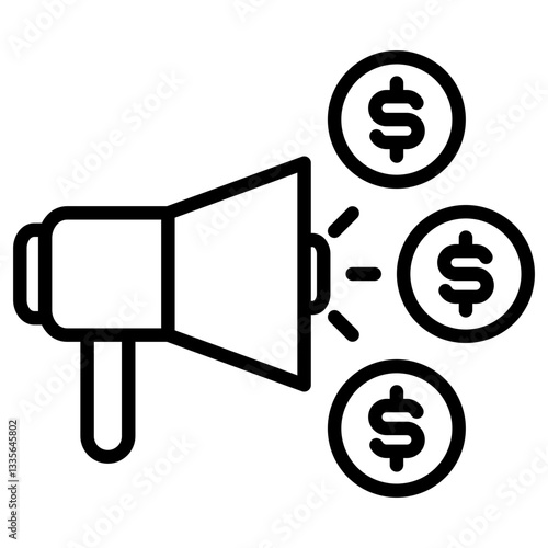 Paid Ads Outline Icon