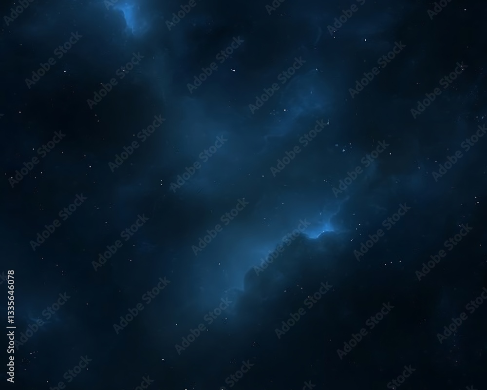 Fototapeta premium Deep space nebula, cosmic dust, blue