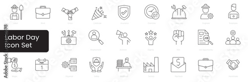 labor day icon set