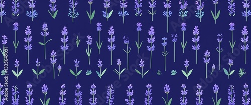 lavender pattern on blue plain background digital abstract art work illustration design