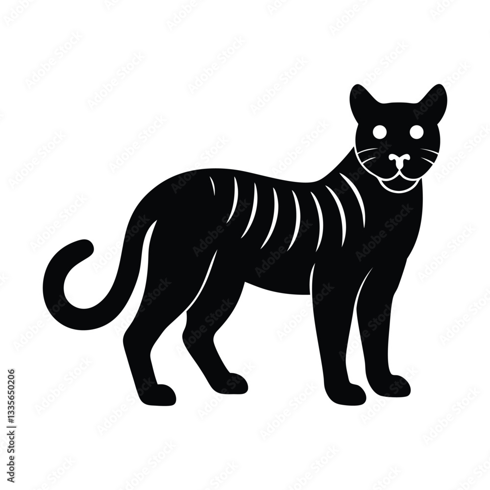 Creative Jungle Cat Silhouette Icon Design Creative Jungle Cat Silhouette Icon Design