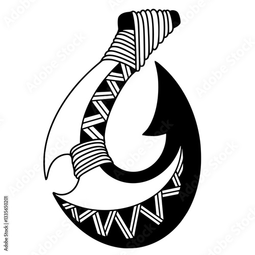 Hawaiian fish hook tattoo design. illustration EPS10