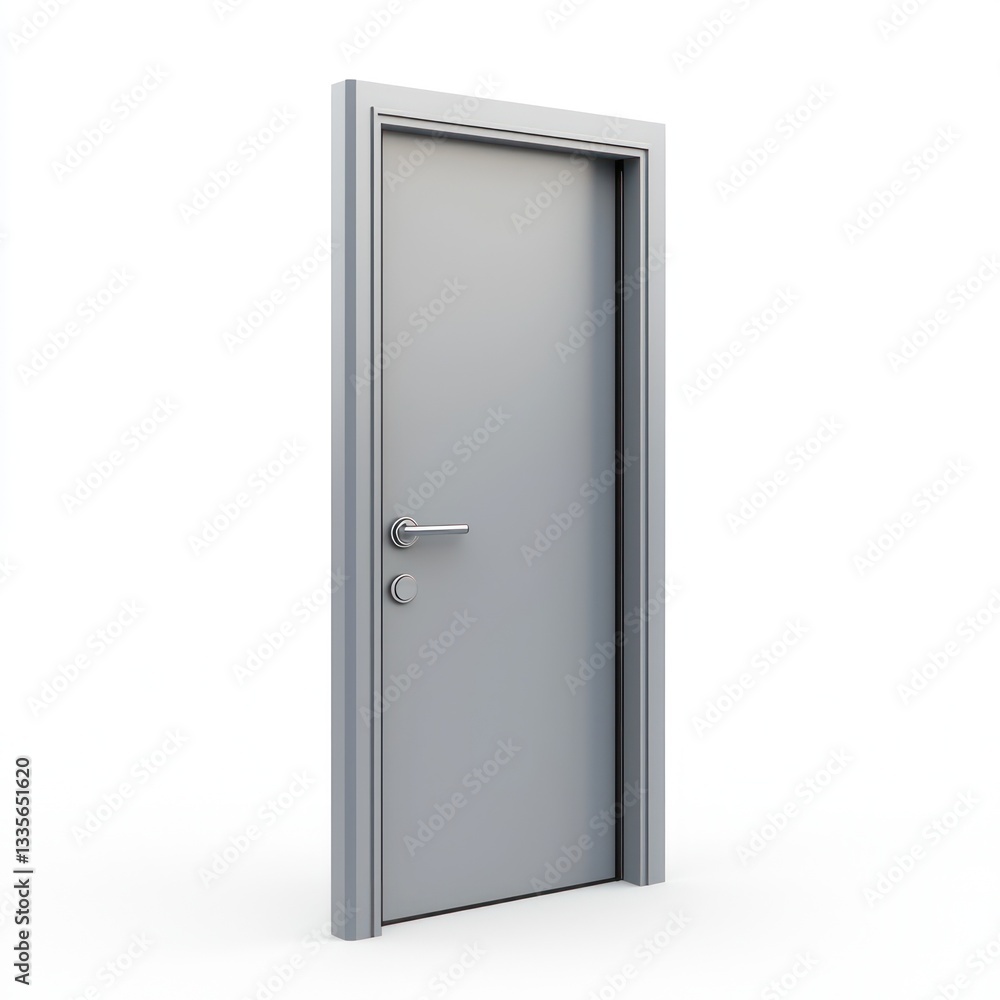 Entry-exit symbol, door icon in 3D, sleek design. Entry-exit symbol, door icon in 3D, sleek design.