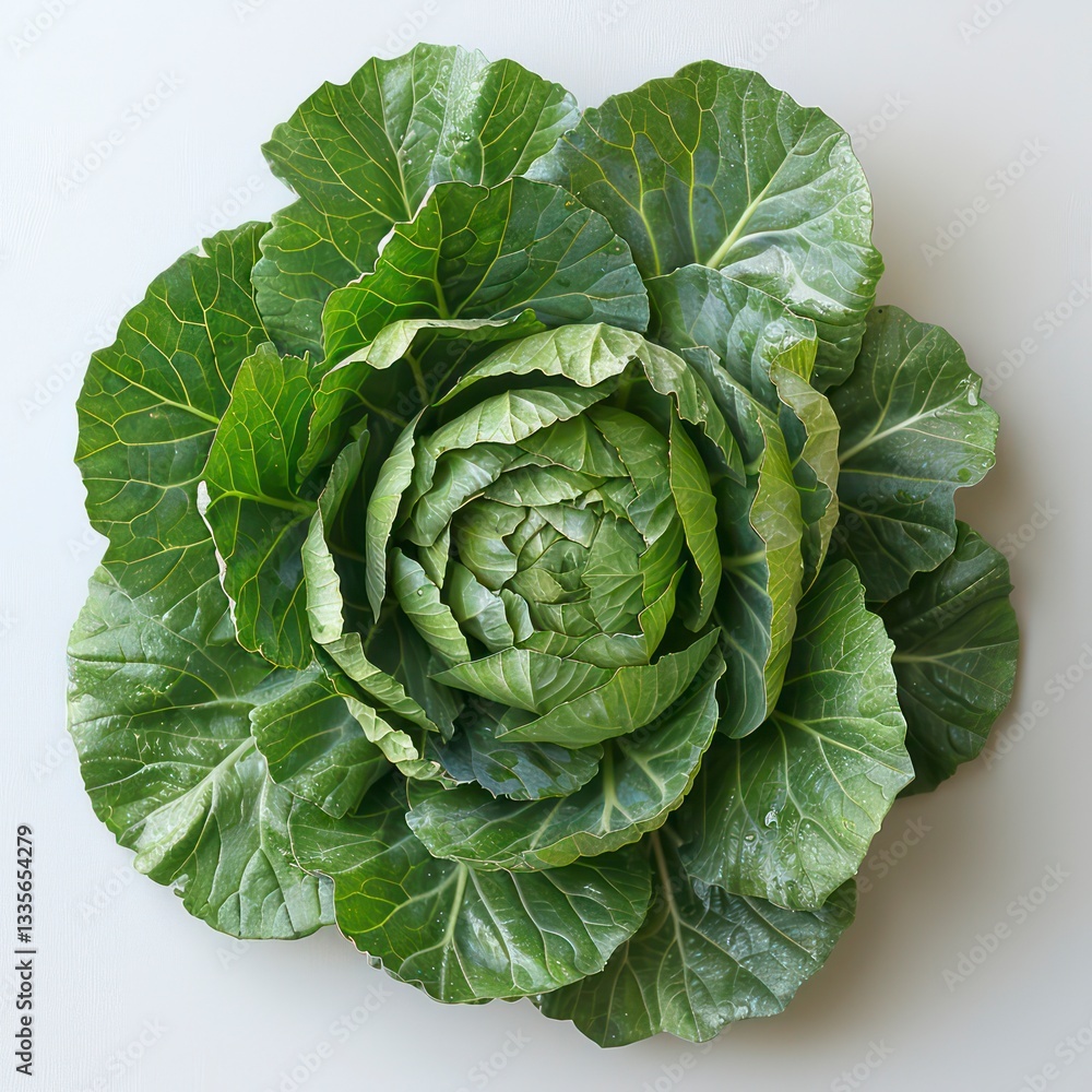 A close-up view of a fresh, green cabbage with tightly packed leaves arranged in a spiral pattern. A close-up view of a fresh, green cabbage with tightly packed leaves arranged in a spiral pattern.