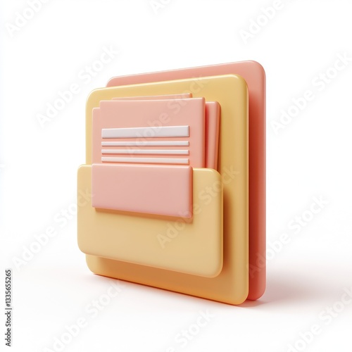 Modern clarity in 3D Documents Icon, professional design.