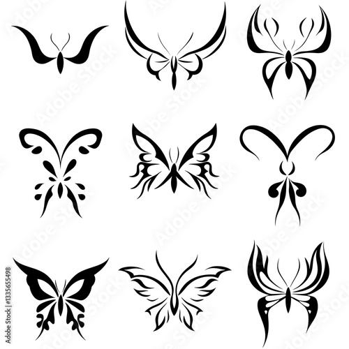 Wallpaper Mural Nine stylized butterfly designs Torontodigital.ca