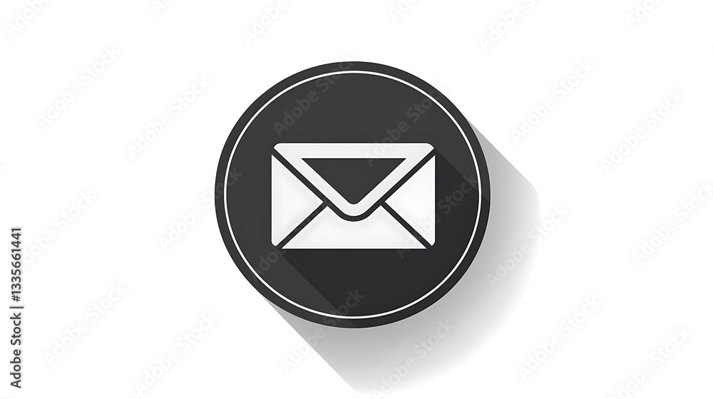 Dark circle email icon. Dark circle email icon.