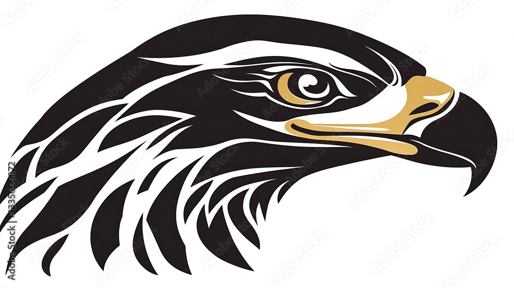 Fototapeta premium Stylized eagle head profile.
