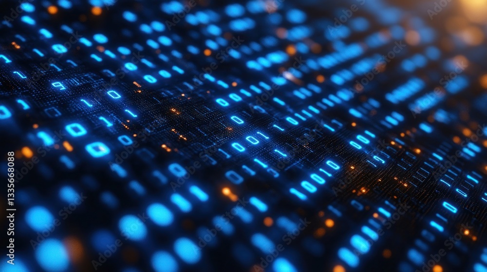 Abstract Digital Binary Code Data Flow Background Abstract Digital Binary Code Data Flow Background
