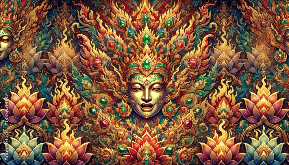 Vibrant and Intricate Decorative Artwork Vibrant and Intricate Decorative Artwork