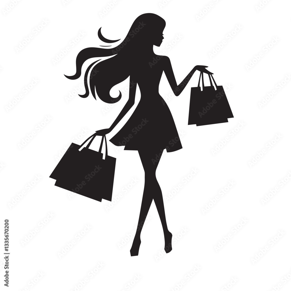 woman with shopping bags vector design. woman with shopping bags vector design.
