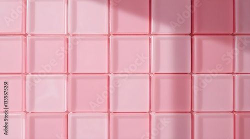 light pink square tiles in a perfectly ordered grid