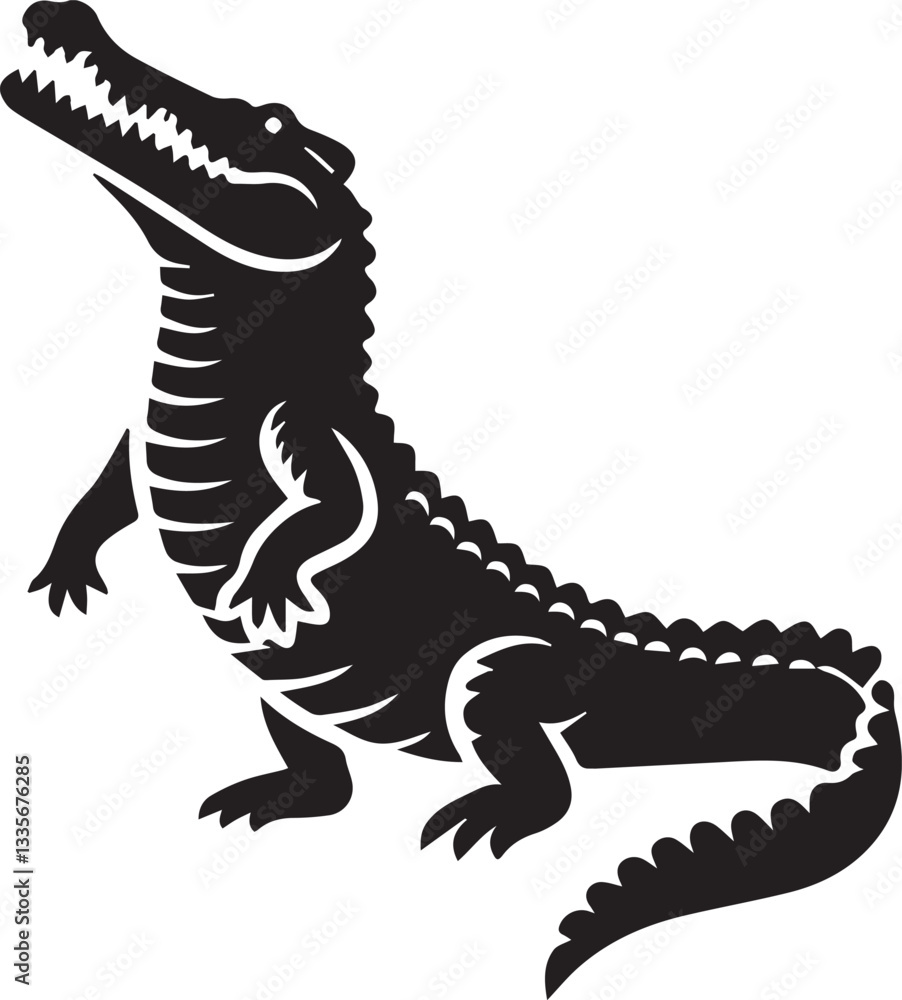 Naklejka premium crocodile vector, crocodile logo silhouette vector