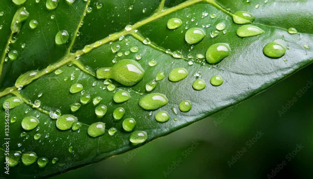 Green plant leaves with water drops- 7095 Green plant leaves with water drops- 7095