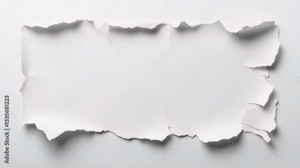 Ripped and Torn Blank White Paper Texture for Creative Backgrounds Ripped and Torn Blank White Paper Texture for Creative Backgrounds