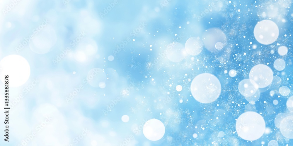 Obraz premium Dreamy bokeh lights and soft particles create a blue abstract