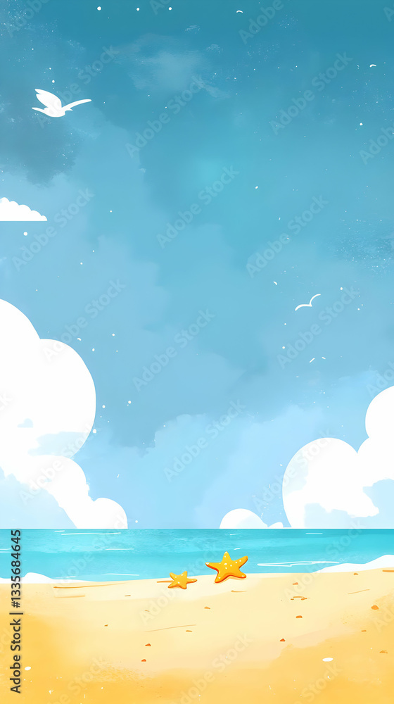 Obraz premium Calm beach scene, summer vacation