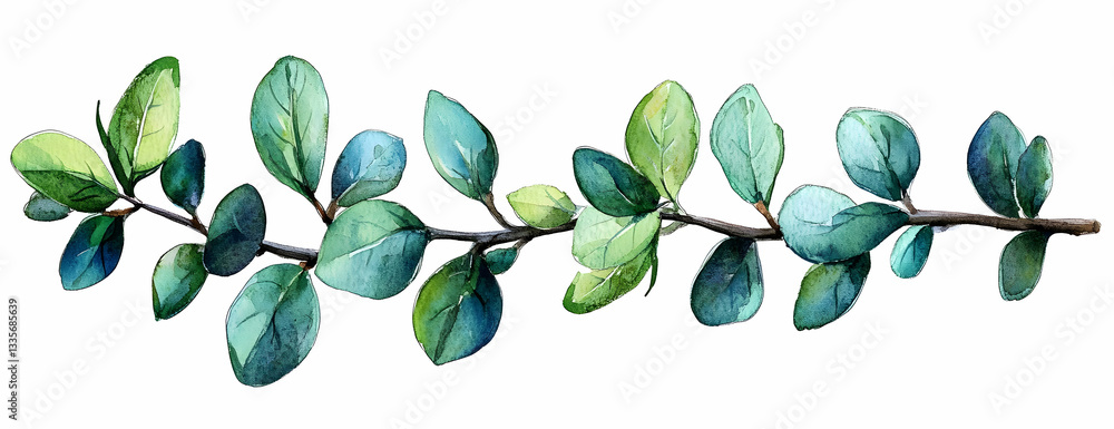 Obraz premium Green leaves branch, nature, design (1)