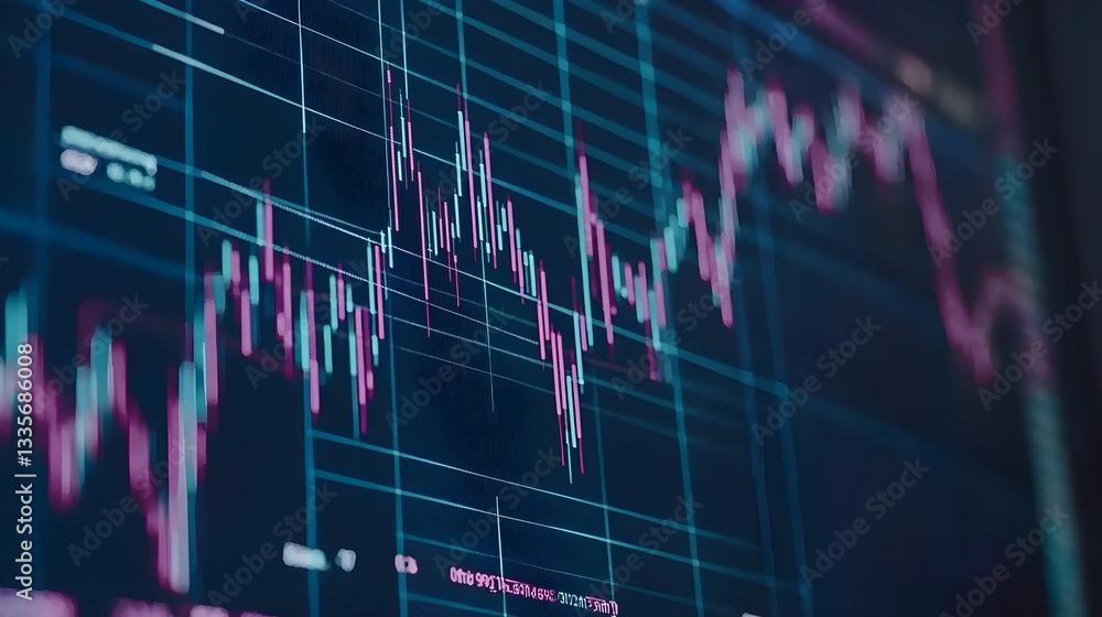 Abstract AI-Driven Stock Market Visualization with Glowing Details Abstract AI-Driven Stock Market Visualization with Glowing Details