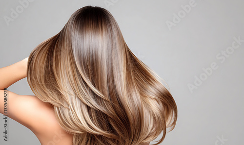 woman with long hair-generative ai