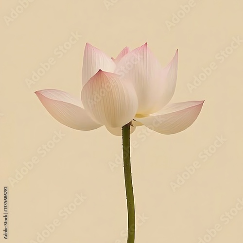 Pale Pink Lotus Flower, Studio Shot