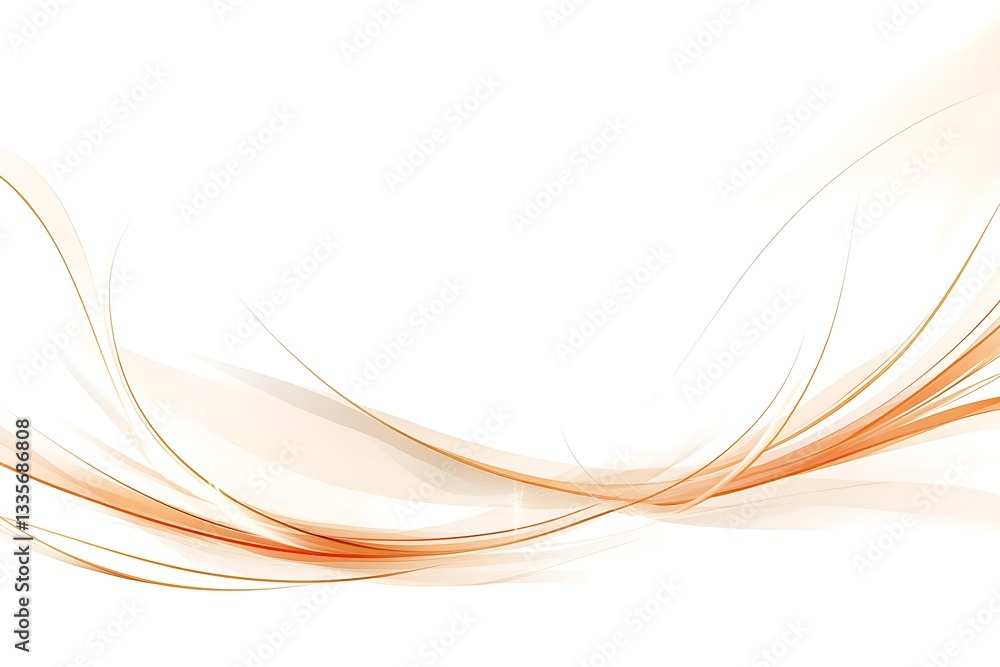 Orange abstract waves on white background Orange abstract waves on white background