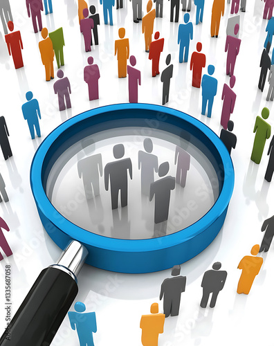 focused examination of diverse group, highlighting segments, reflecting curiosity and insight into population trends