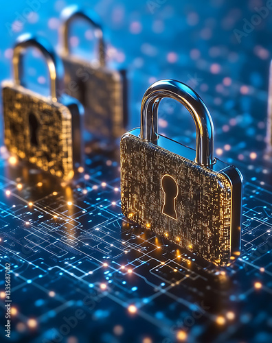 Data privacy is paramount Secure network locks convey strong message of security and protection, fostering trust in digital world