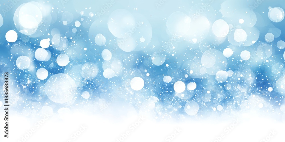 Abstract blue and white background with bokeh and snow effect Abstract blue and white background with bokeh and snow effect