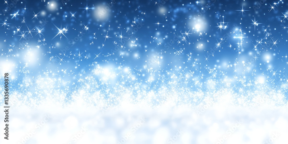 Sparkling stars shine above a layer of fluffy clouds Sparkling stars shine above a layer of fluffy clouds