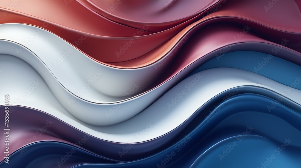 Obraz premium Gradient Metallic Color Wavy Background.