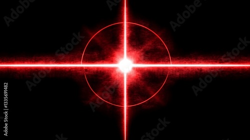 Red laser crosshair target burst