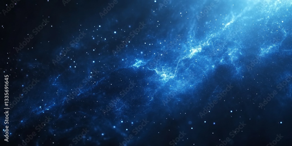 Ethereal blue nebula with twinkling stars in deep space Ethereal blue nebula with twinkling stars in deep space