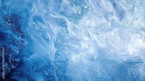 Wallpaper Mural Frozen Ice Abstract: Capturing the mesmerizing beauty of frozen ice, a captivating display of intricate patterns and textures unfolds. Evoking feelings of serene winter.  Torontodigital.ca