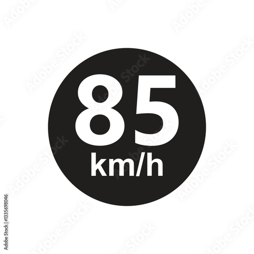 Speed limit 85 kmh Sticker vector illustration