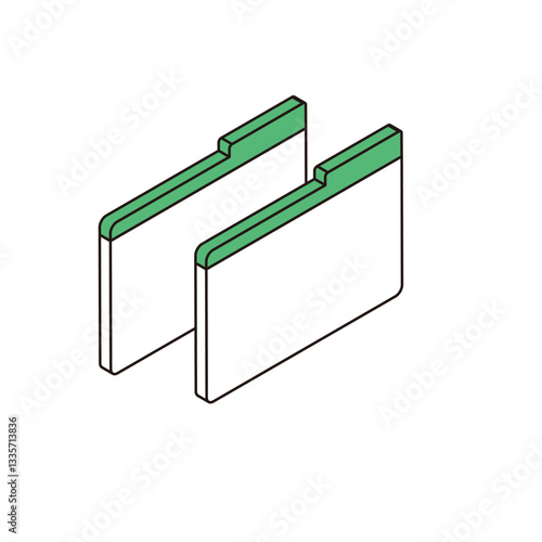 アイソメトリック構図のフォルダのイラスト
