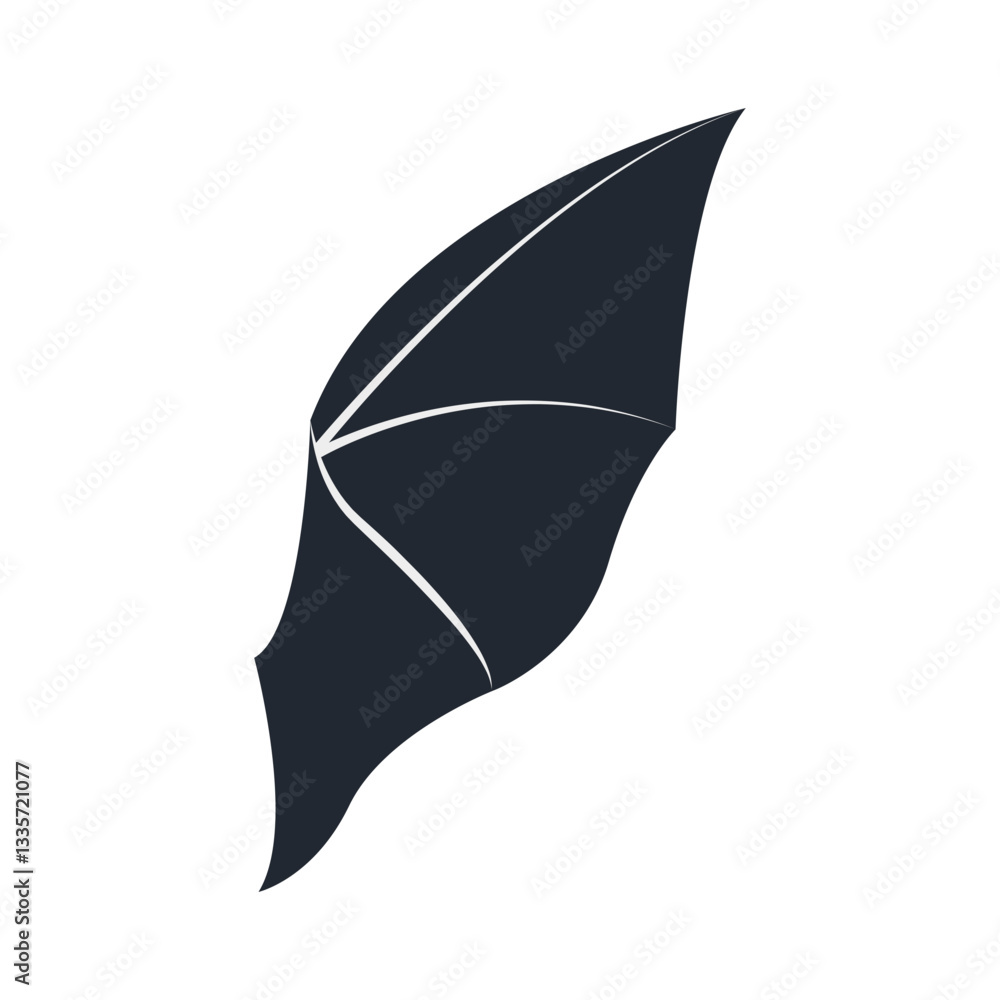 Silhouette of Spooky Bat Wing. Vector Illustration in Flat Style Silhouette of Spooky Bat Wing. Vector Illustration in Flat Style