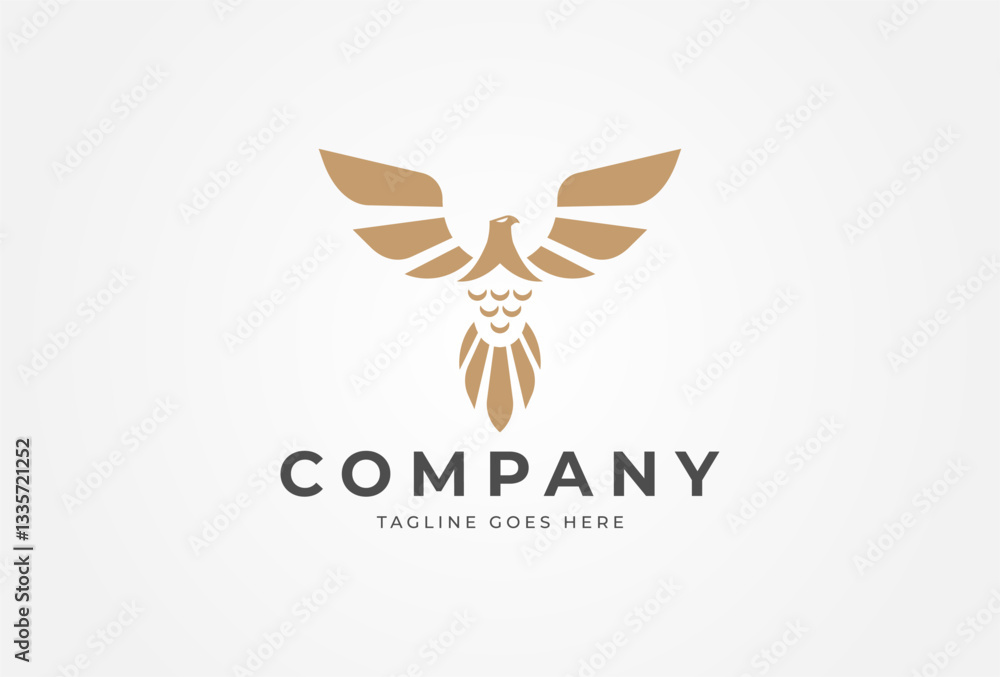 Obraz premium Letter W Eagle Logo Design. modern bird style logo design. flat design logo template element.vector illustration