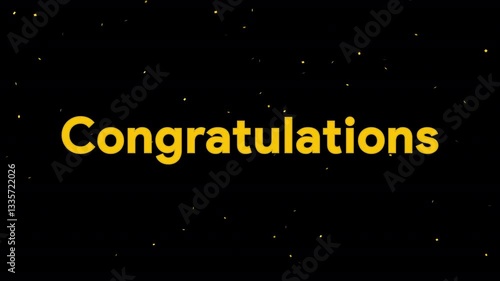 Congratulations Text Animation HD On Alpha