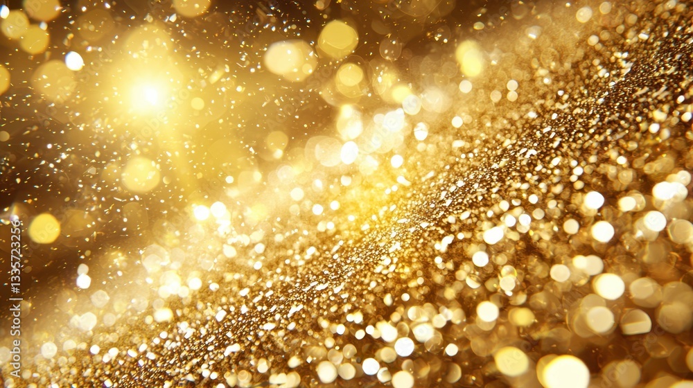 A sparkling surface of golden glitter, radiating light and creating a luxurious and festive atmosphere. A sparkling surface of golden glitter, radiating light and creating a luxurious and festive atmosphere.